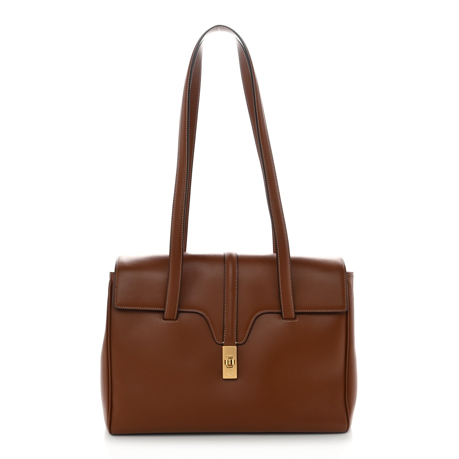 Celine Calfskin Medium Soft 16 Bag Tan