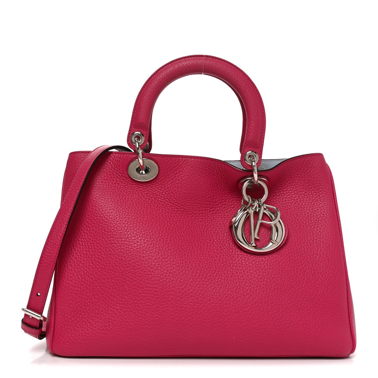 Christian Dior Calfskin Medium Diorissimo Bag Fuchsia