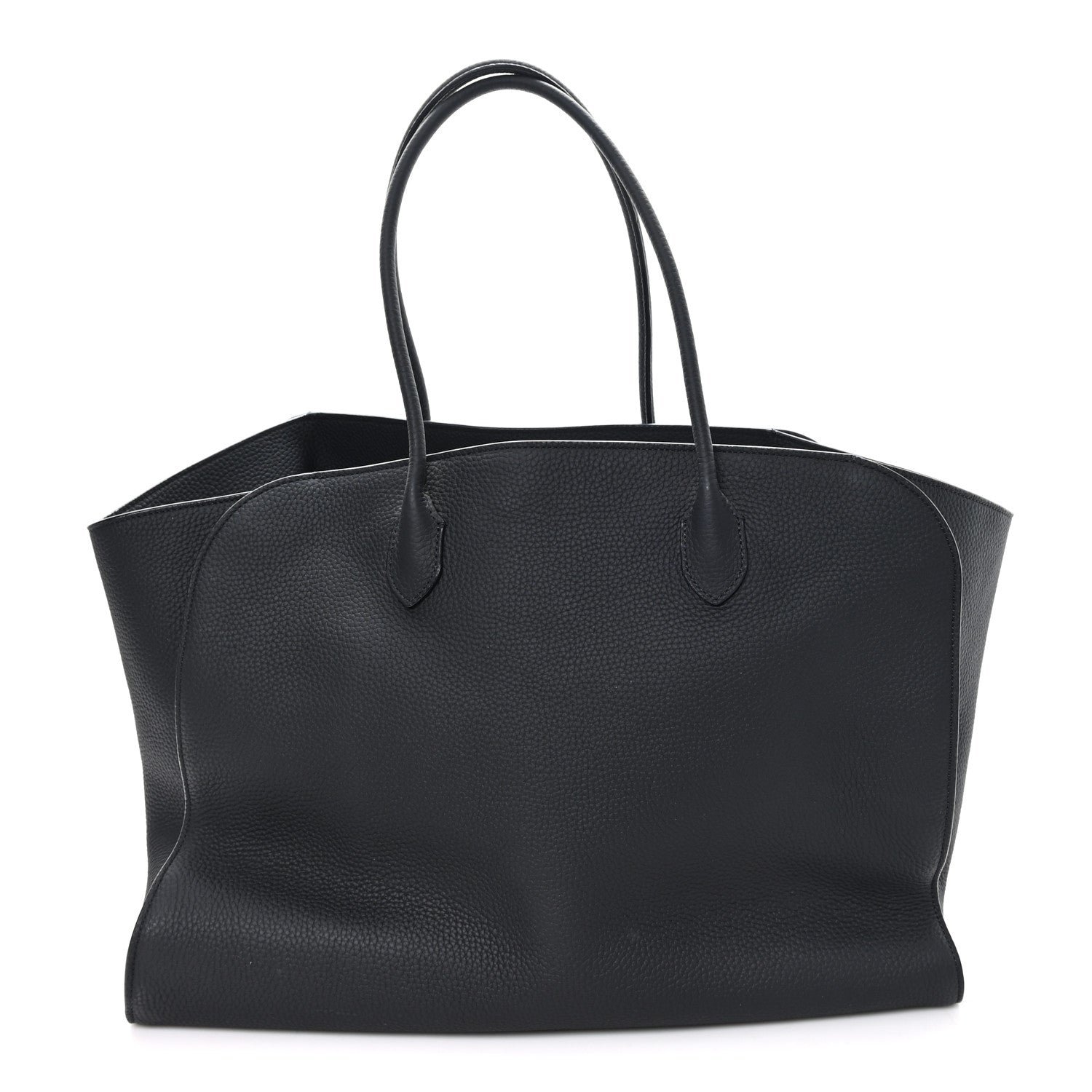The Row Matte Grained Calfskin Marlo 17 Tote Black