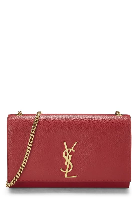Red Grainy Calfskin Kate Medium