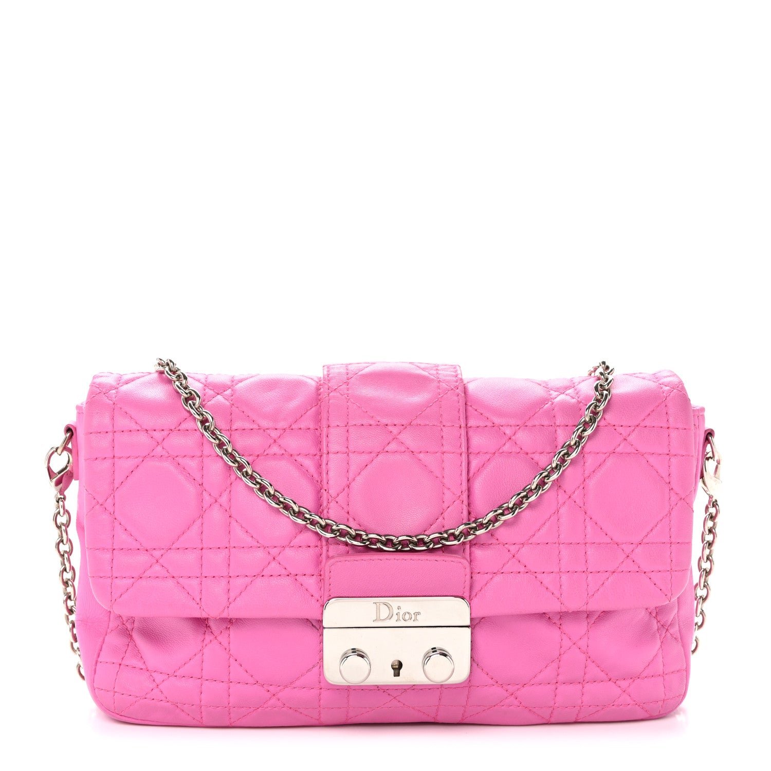Dior Lambskin Cannage Miss Dior Promenade Pouch Fuchsia