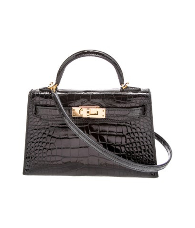 Hermes 2018 Shiny Alligator Mini Kelly Sellier 20
