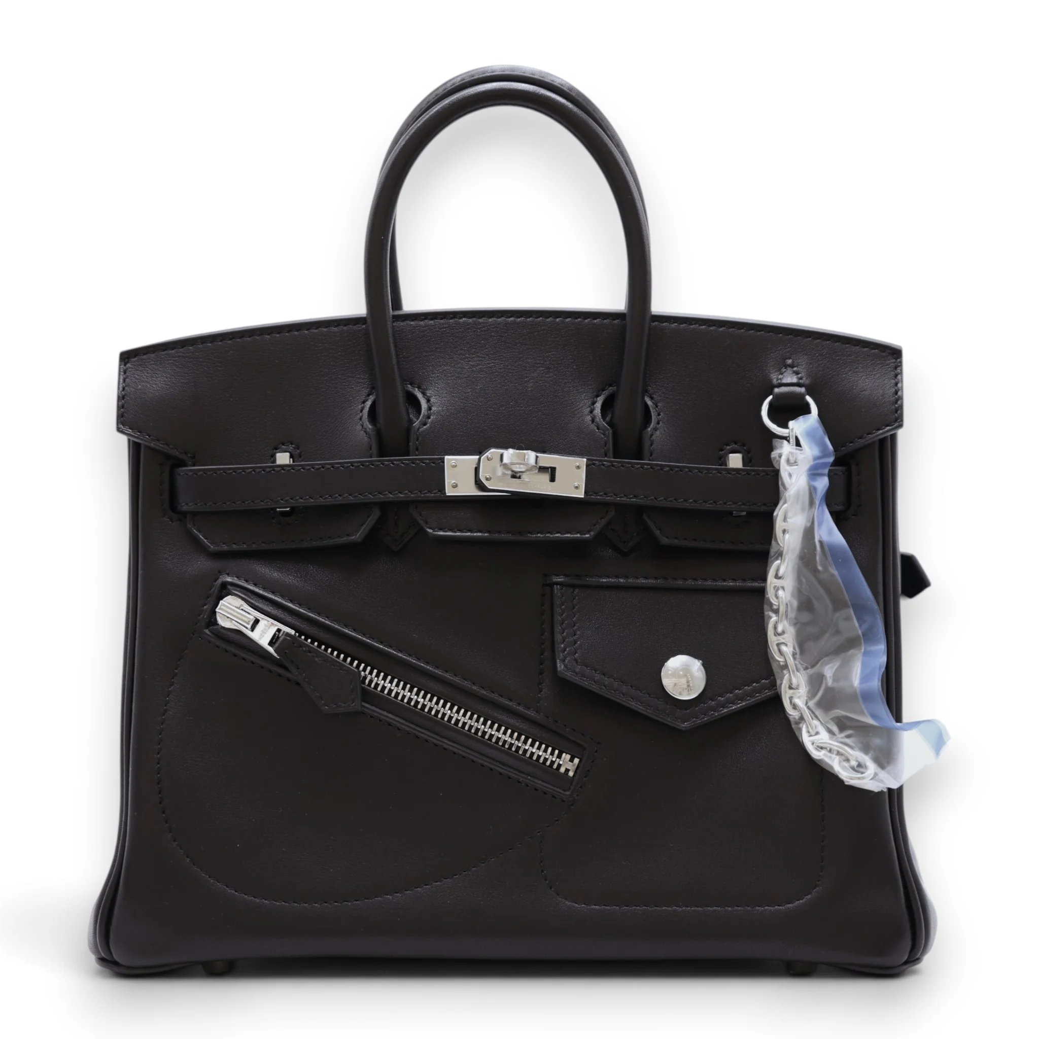 Hermes Limited Edition Birkin 25 Rock Noir (89) Volupto calfskin Palladium hardware W (2024)