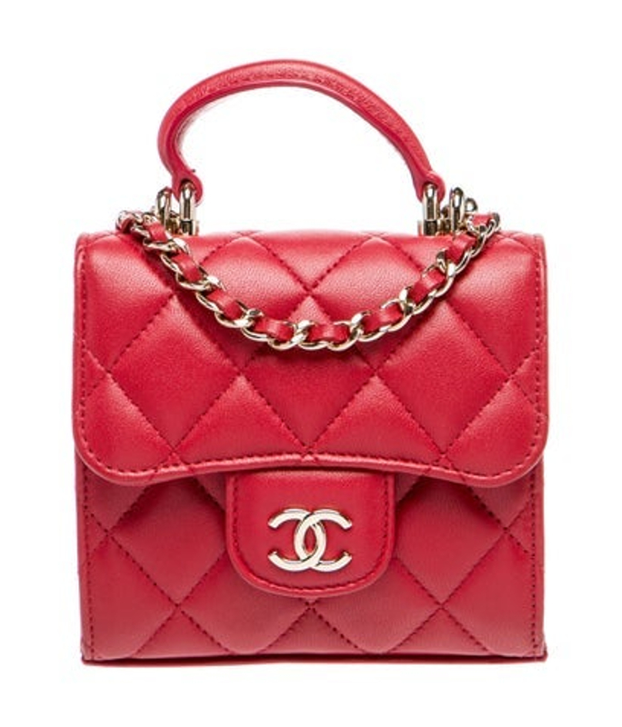 Chanel Mini Top Handle Clutch W Chain