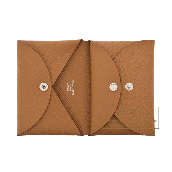 Hermes Hermes Calvi Duo Gold Epsom leather Silver hardware