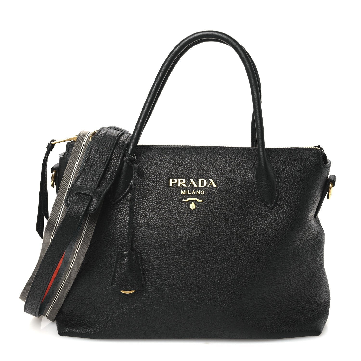 Prada Vitello Daino Small Tote Black