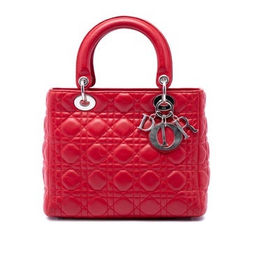 Medium Lambskin Cannage Lady Dior