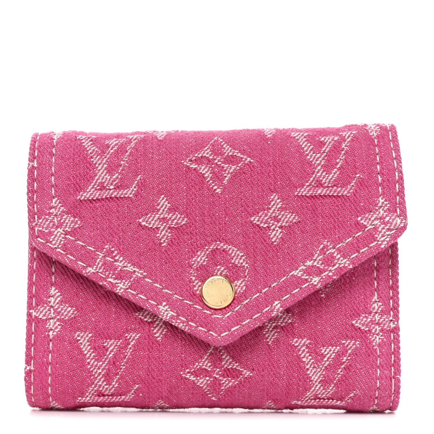 Louis Vuitton Denim Monogram Jacquard Victorine Wallet Fuchsia