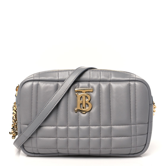 Burberry Calfskin Quilted Small Lola Camera Bag Grey
