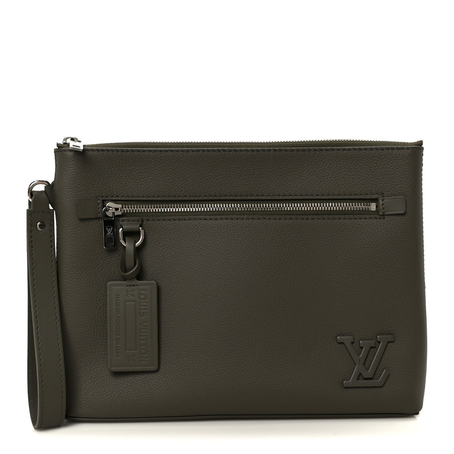 Louis Vuitton Grained Calfskin Aerogram Takeoff Pouch Grey