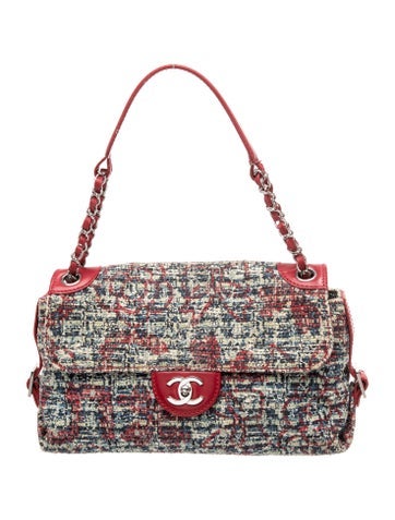Multicolor Tweed Flap Bag