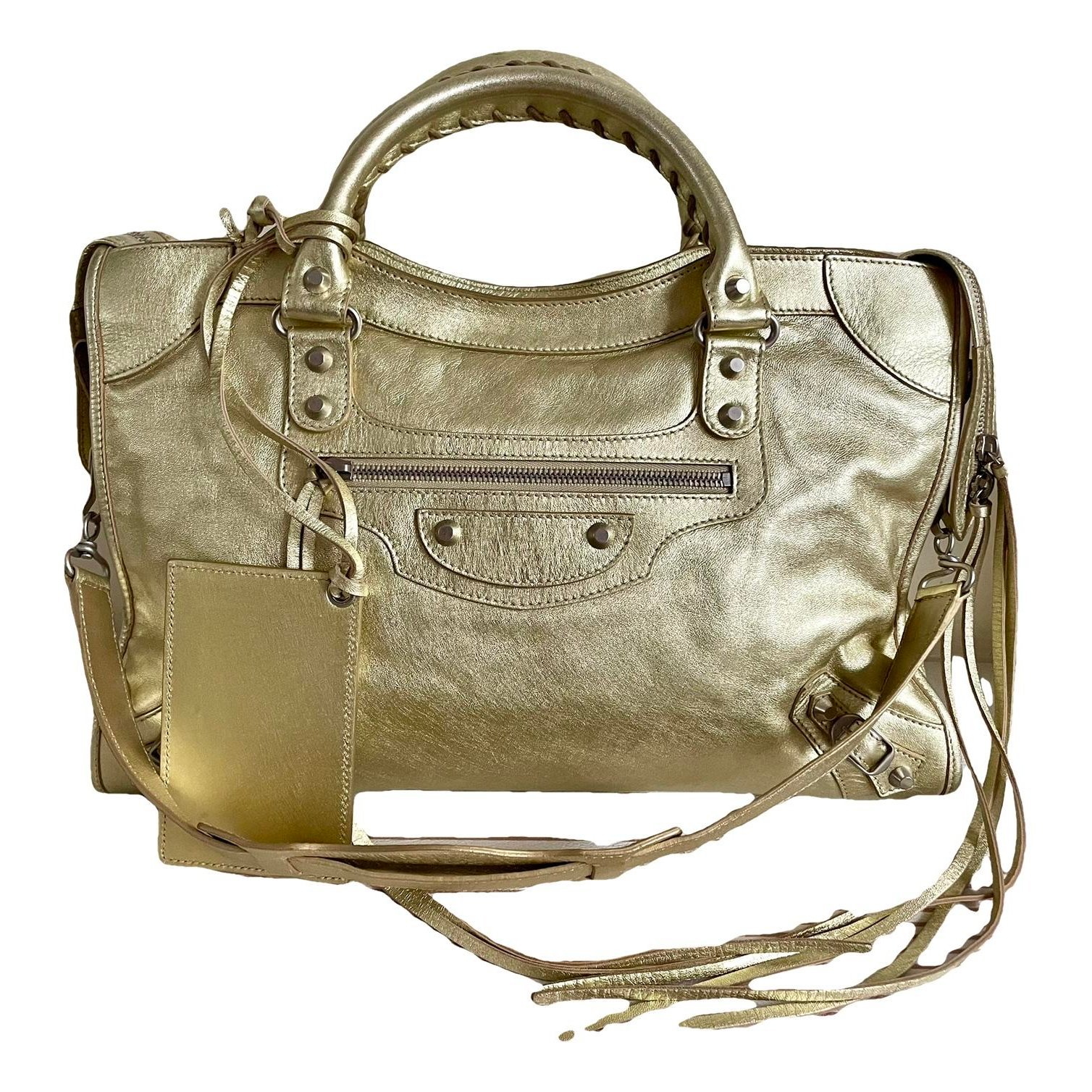 City leather handbag