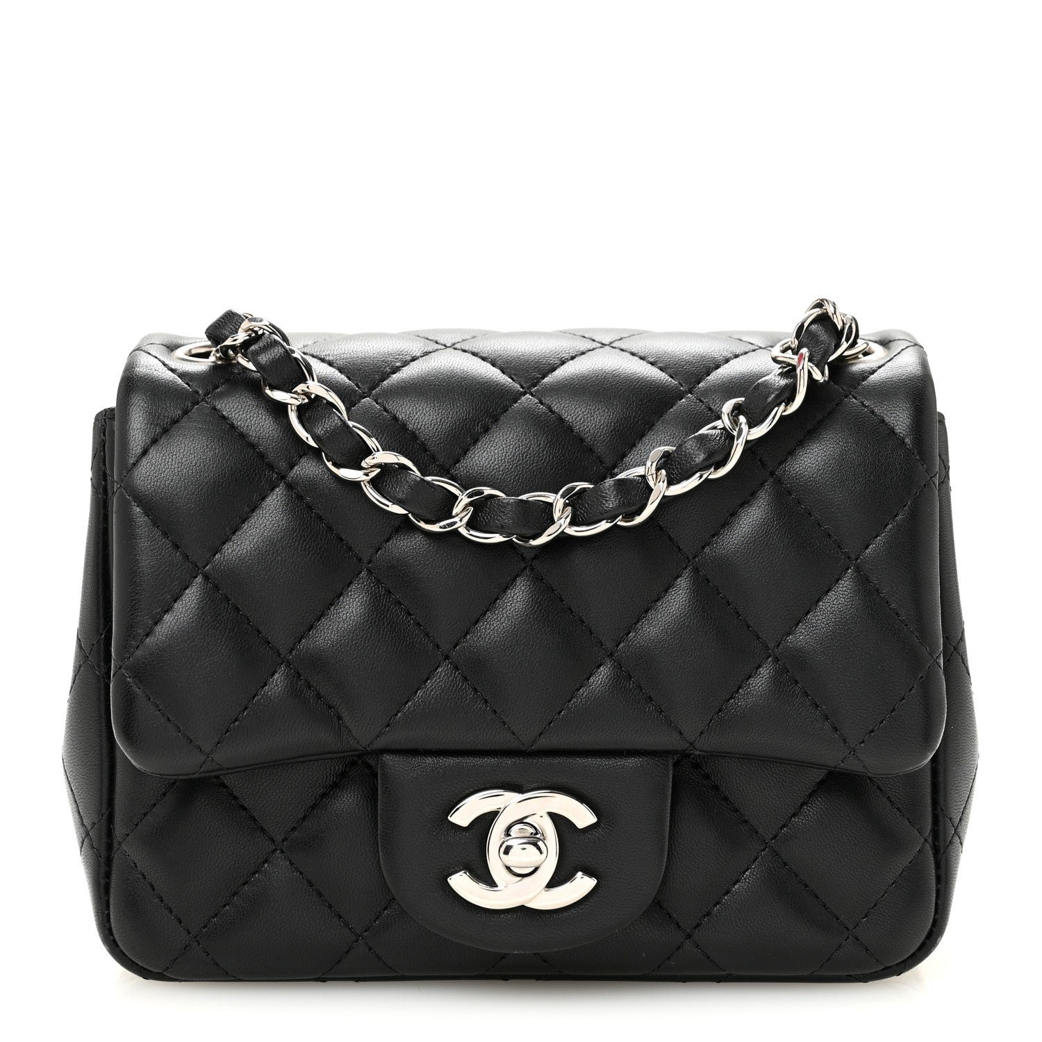 Chanel Lambskin Quilted Mini Square Flap Black