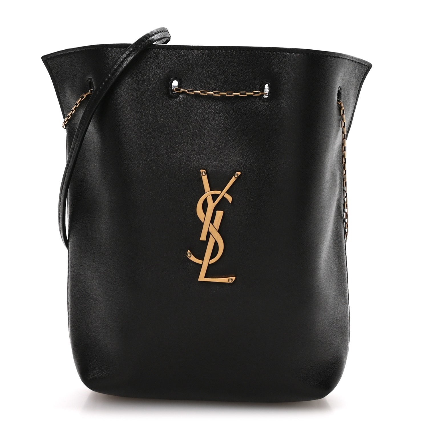 Saint Laurent Lambskin Pochon Shoulder Bag Black