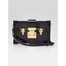 Louis Vuitton Black Monogram Vernis Petite Malle Bag