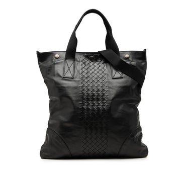 Intrecciato Leather Trimmed Nappa Convertible Tote