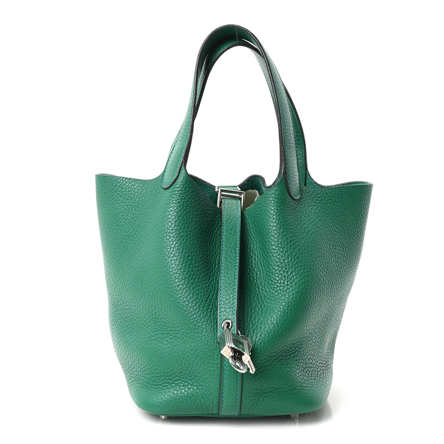 Hermes Taurillon Clemence Picotin Lock 18 PM Vert Jade