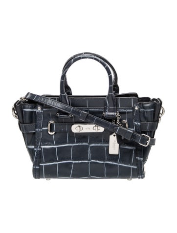 Embossed Leather Top Handle Bag