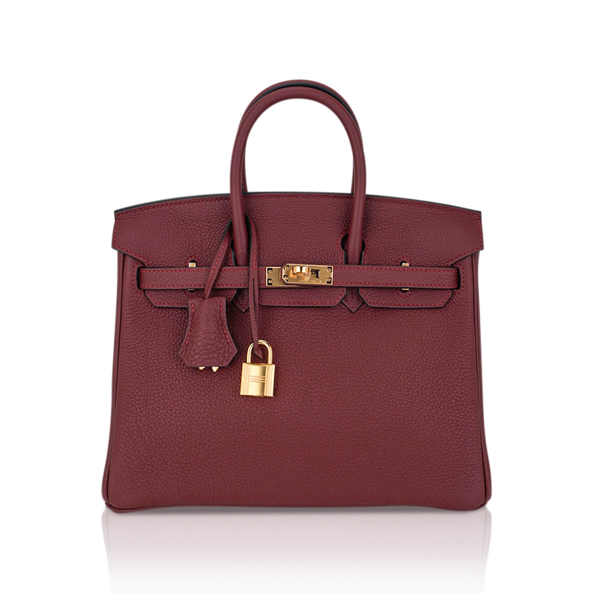 Hermes Hermes Birkin 25 Bag Rouge H Togo Leather with Gold Hardware