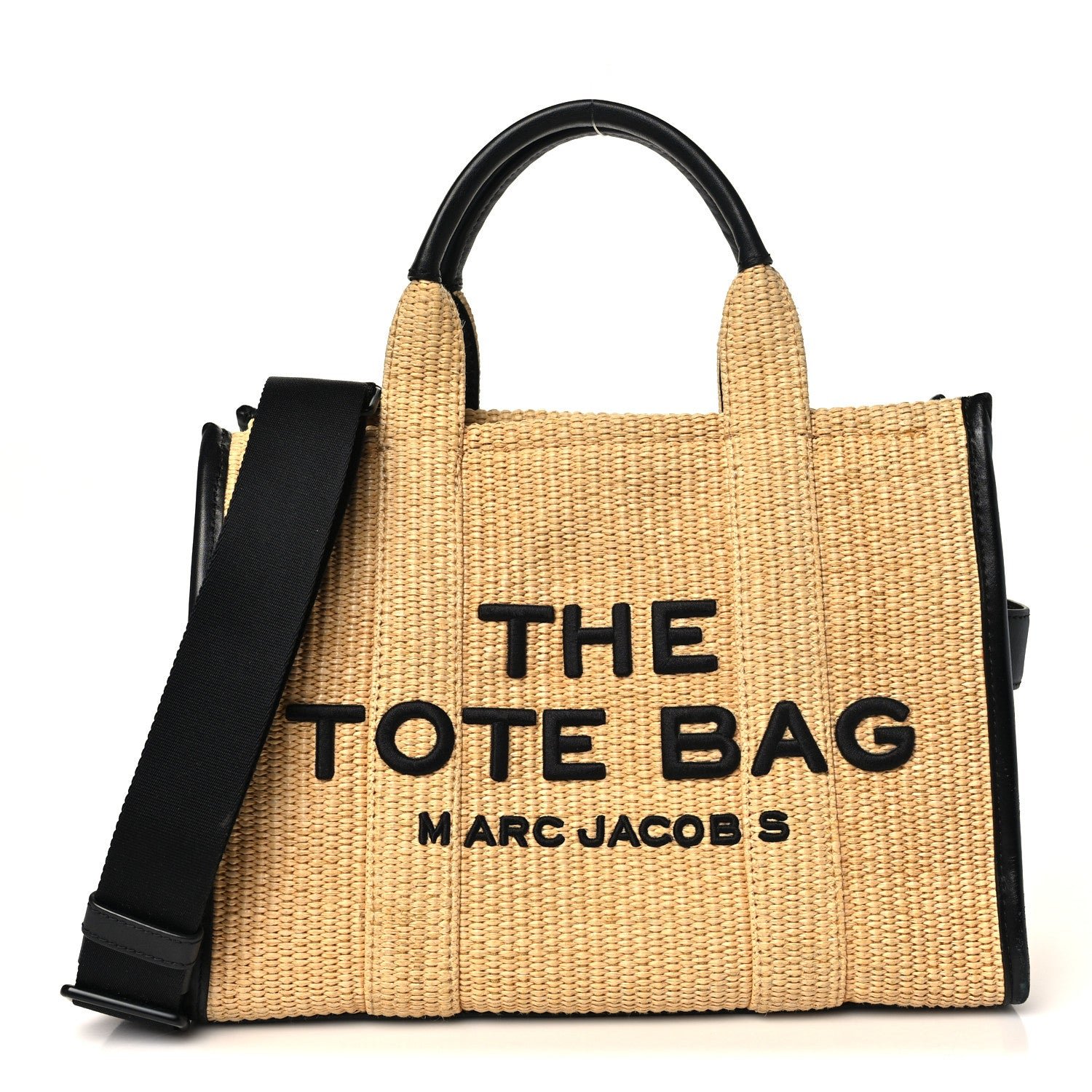 Marc Jacobs Marc Jacobs Calfskin Woven Straw The Medium Tote Bag Natural