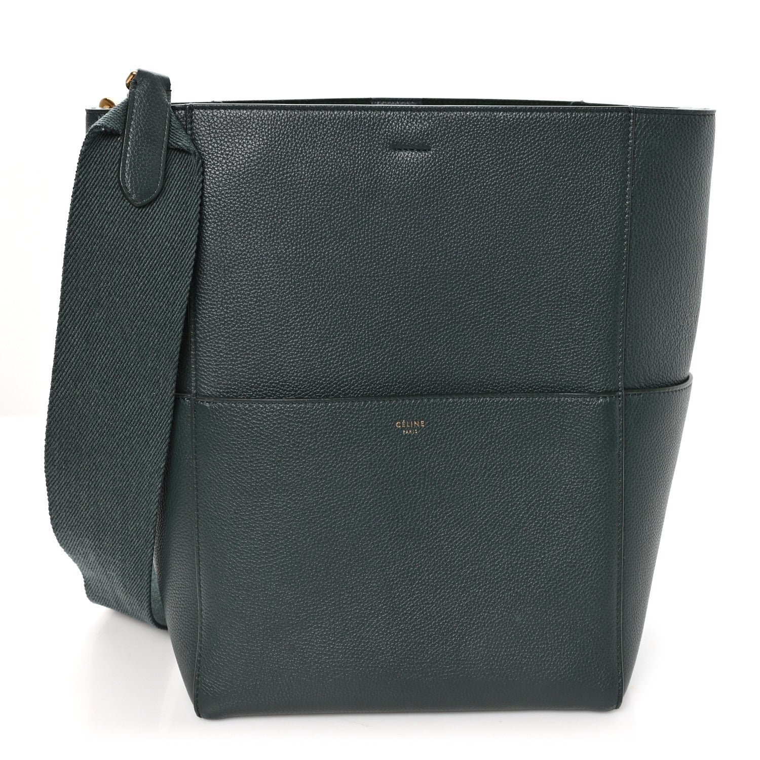 Celine Soft Grained Calfskin Sangle Bucket Bag Amazone