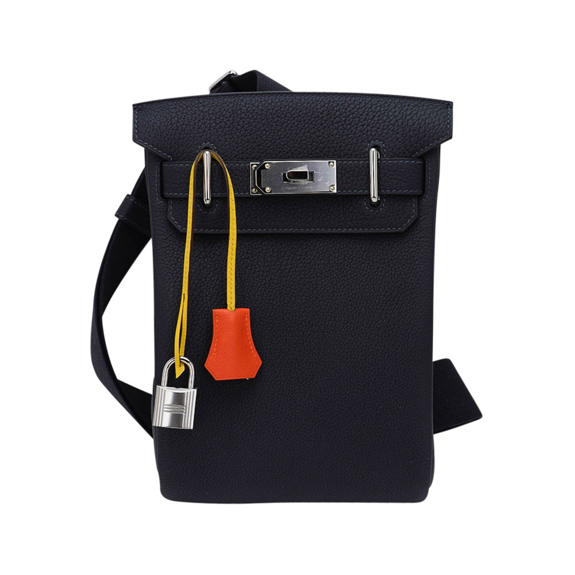 Hermes Hermes Hac a Dos PM Backpack Caban Tricolor Togo Leather with Palladium Hardware