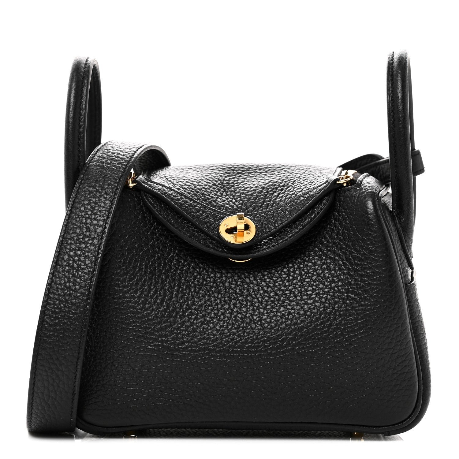 Hermes Taurillon Clemence Mini Lindy 20 Black