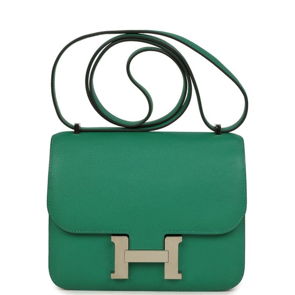 Hermes Pre-owned Hermes Constance 18 Vert Vertigo Evercolor Palladium Hardware