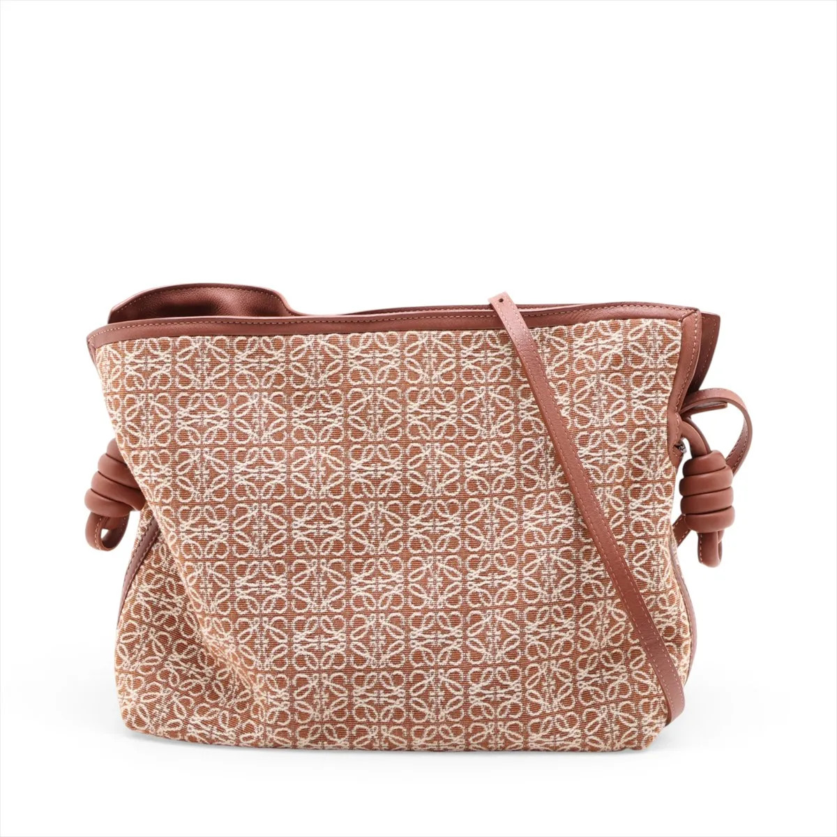 Loewe Repeat Anagram Flamenco clutch Canvas & Leather Shoulder bag Brown