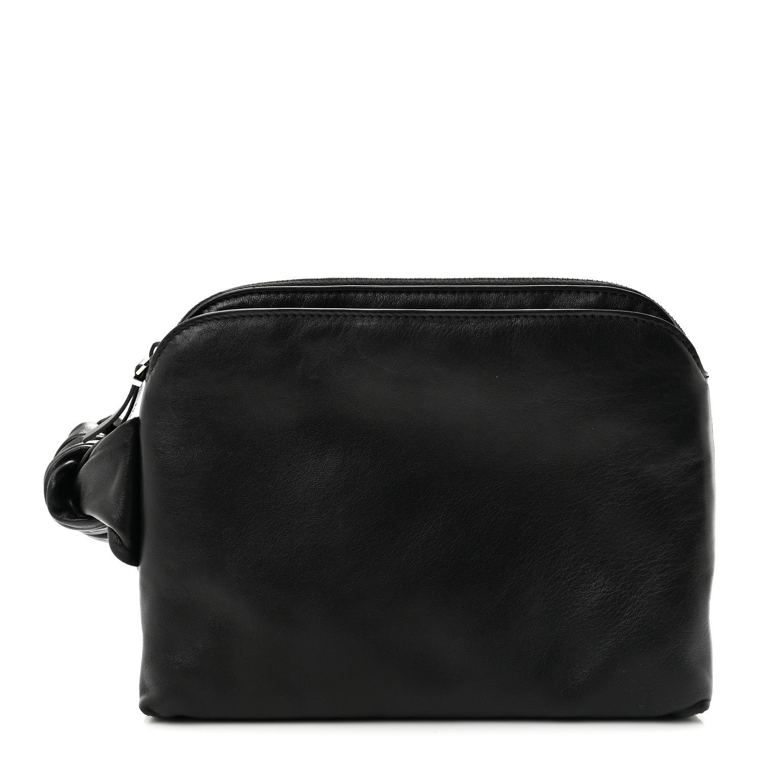The Row Calfskin Pouch Wristlet Black