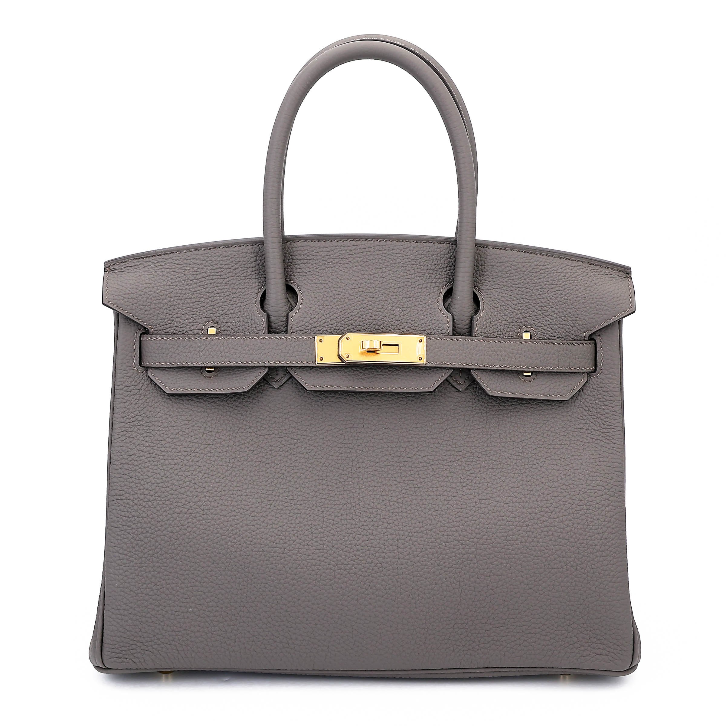 Unused ( Rank NS ) HERMÈS Birkin 30 Etain (8F) Togo Gold hardware U (2022)