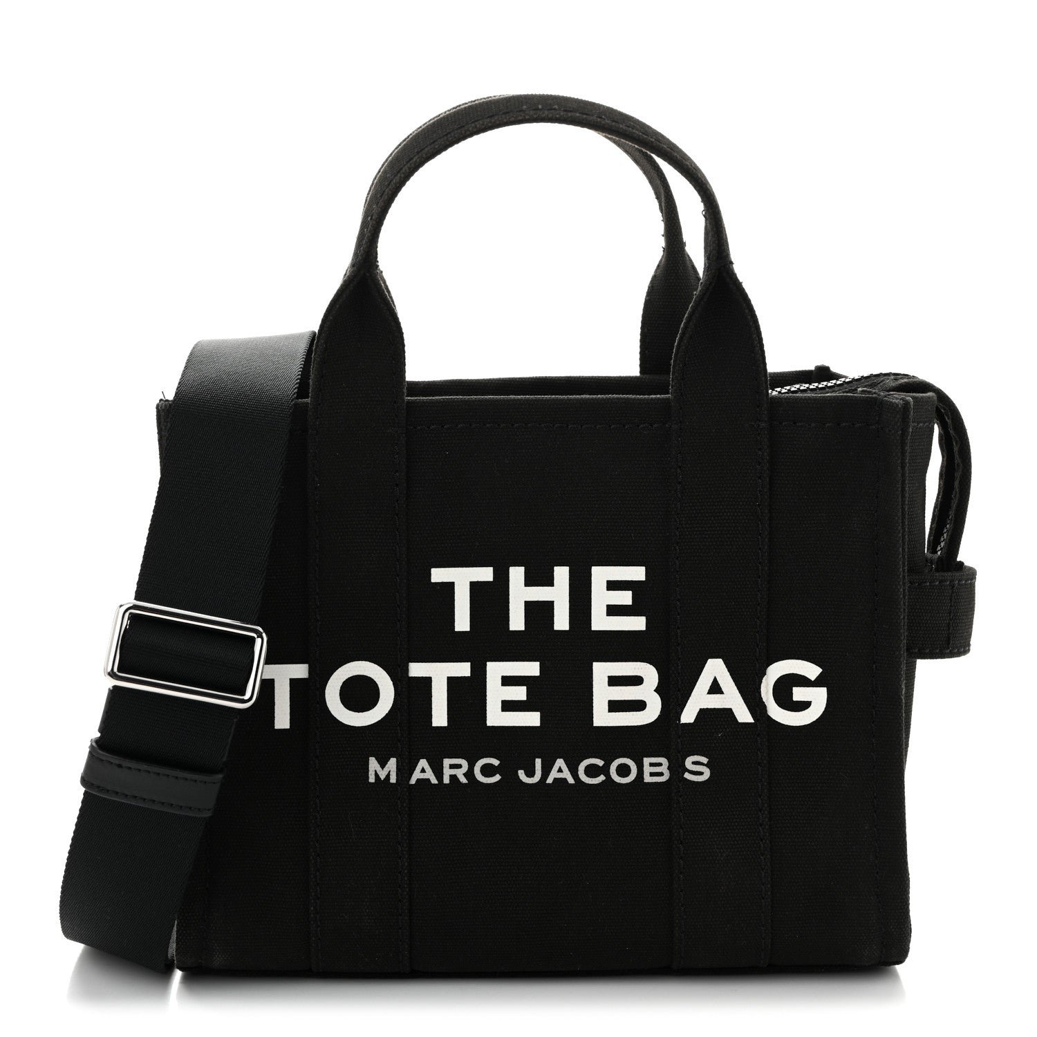 Marc Jacobs Cotton Canvas Small The Traveler Tote Bag Black
