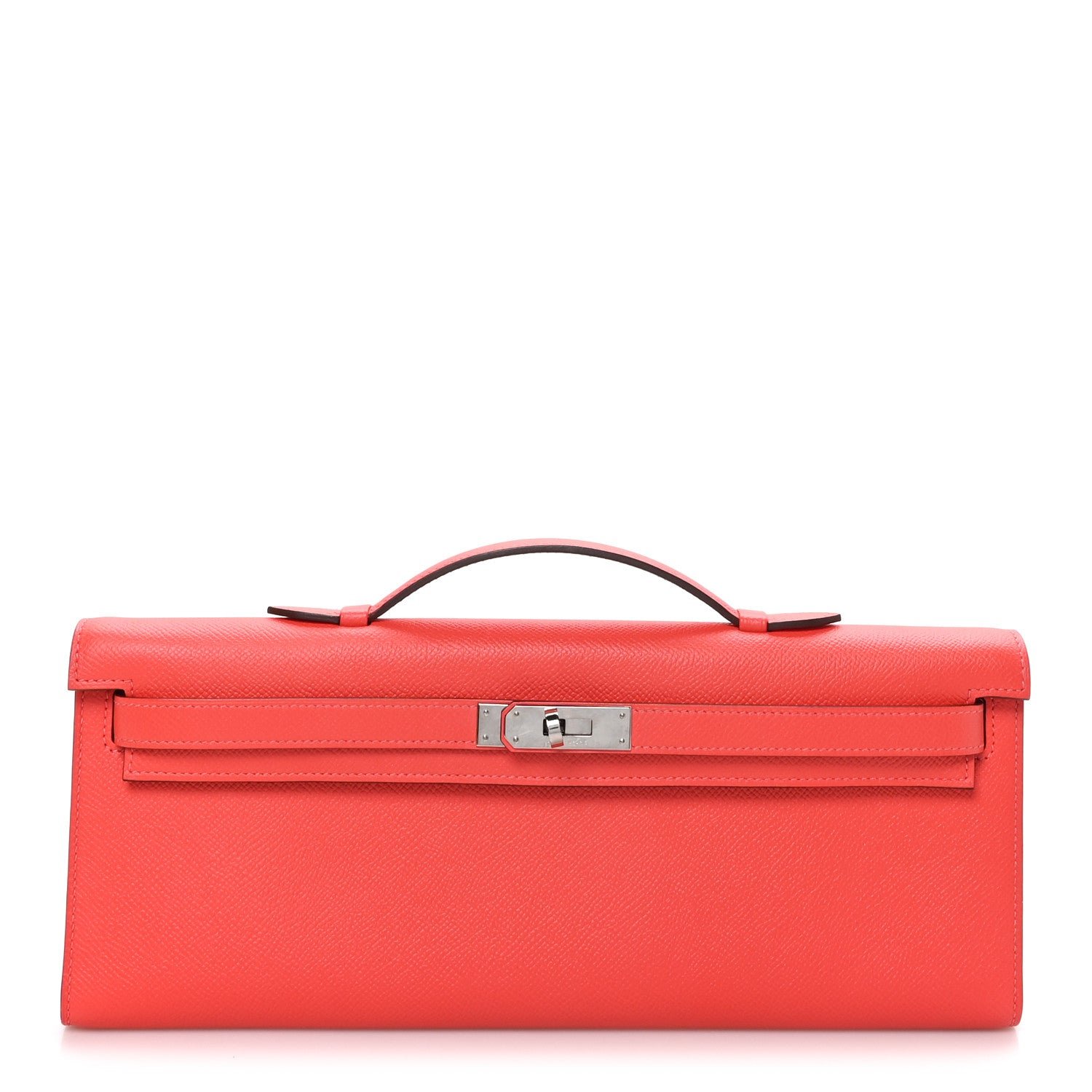 Hermes Epsom Kelly Cut Clutch Pochette Rose Jaipur