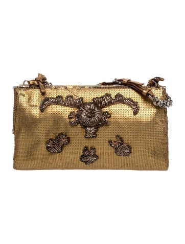 Enameled Metal Triangle Clutch Vintage