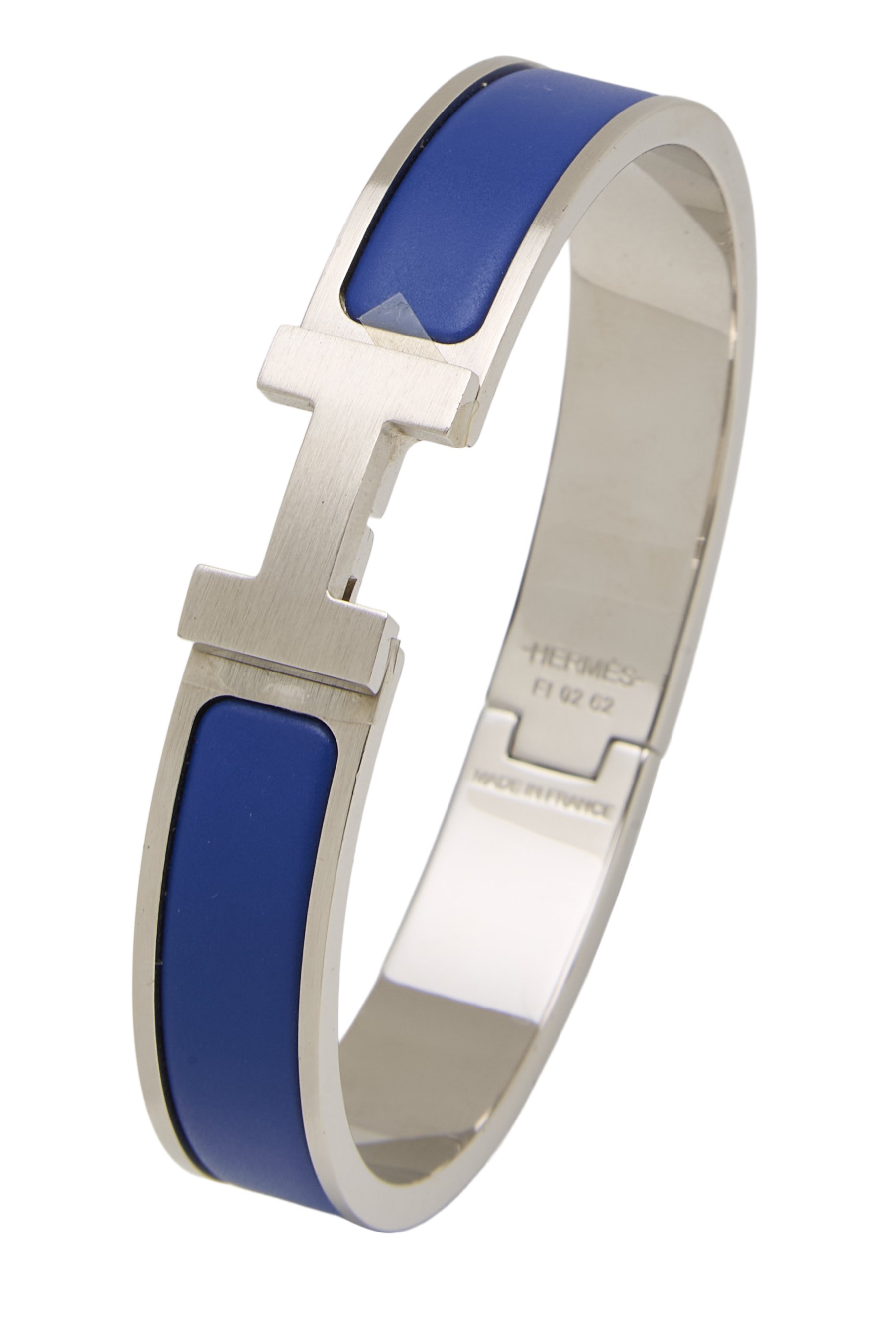 Blue Enamel Clic-Clac 'H' Bracelet Narrow PM