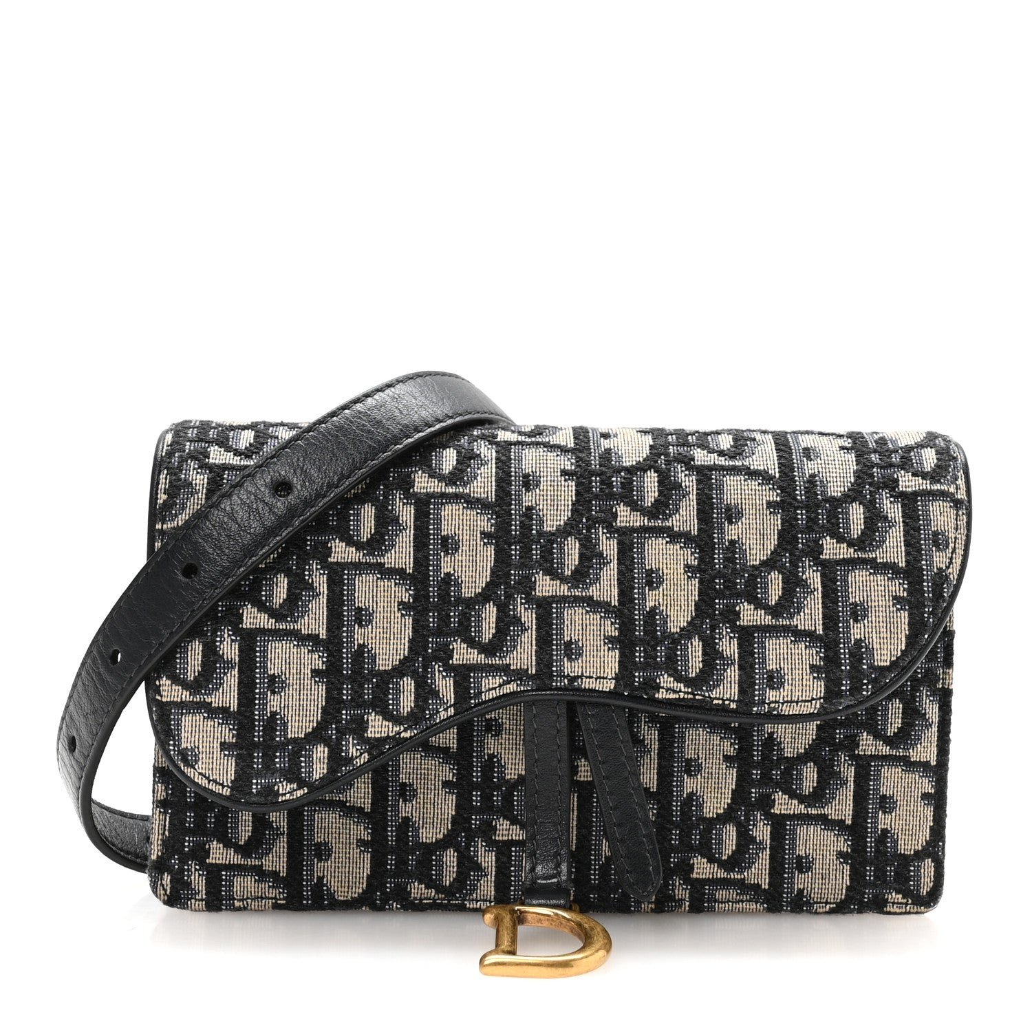 Christian Dior Oblique Saddle Belt Bag Blue