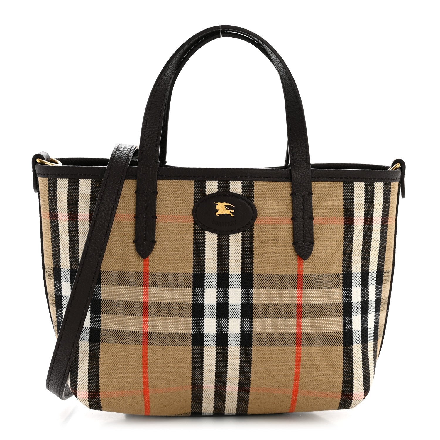 Burberry Burberry Grainy Calfskin Mini Reversible Tote Peat Sand