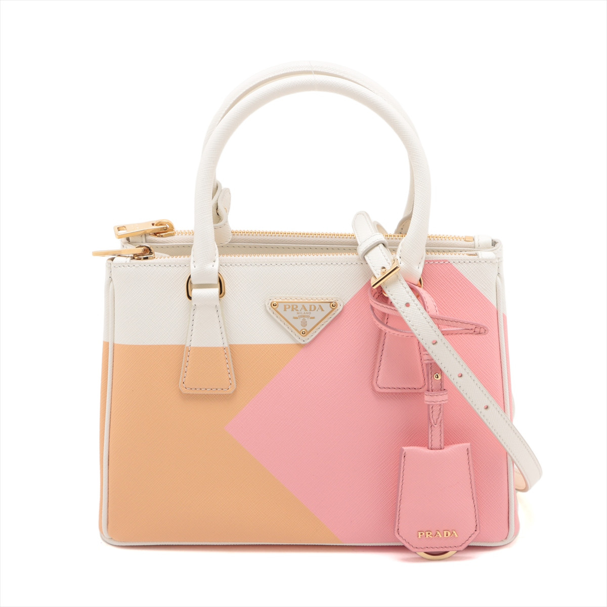Prada Saffiano Galeria 2 Way Handbag Multicolor 1BA896