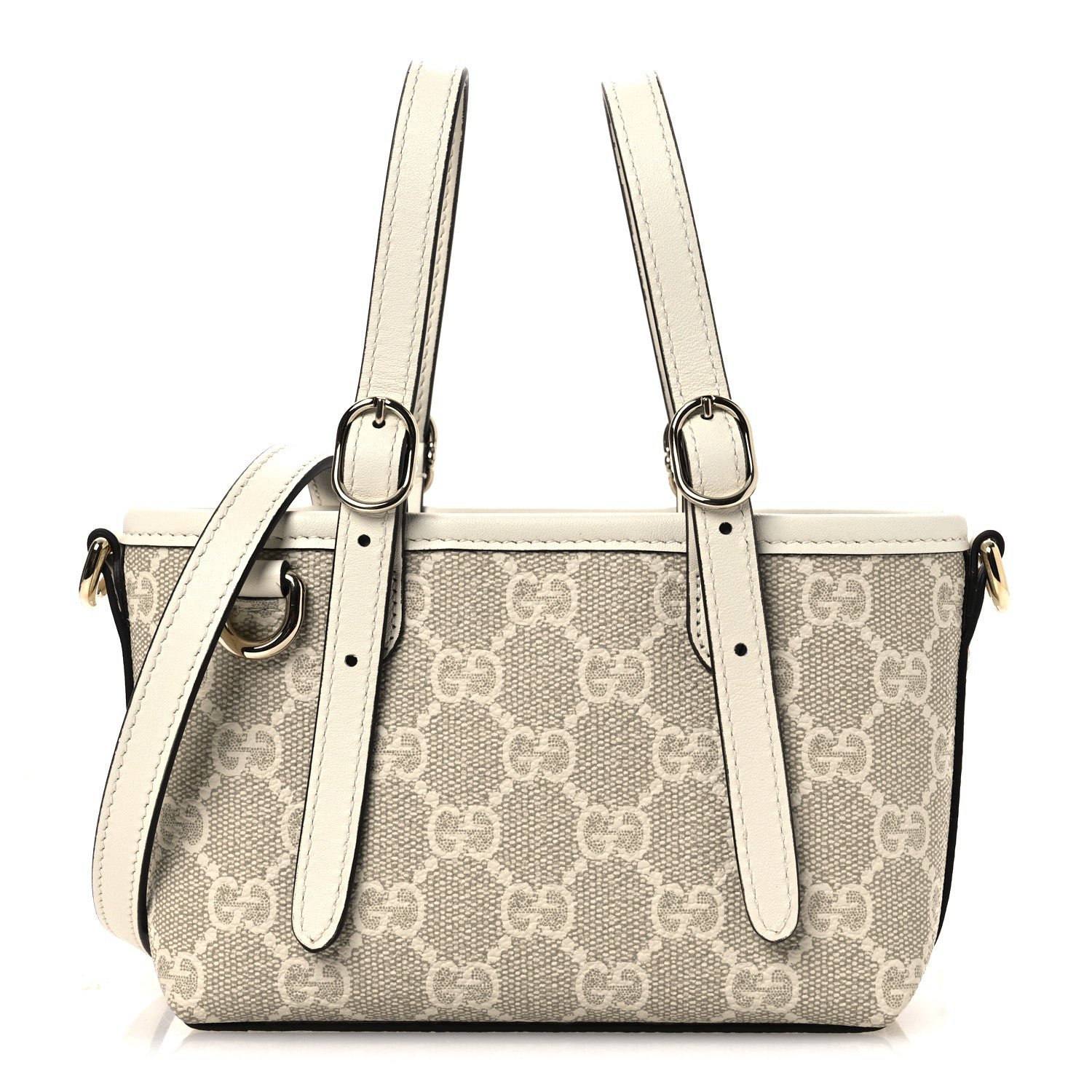 Gucci GG Supreme Monogram Emblem Mini Bag Beige Mystic White