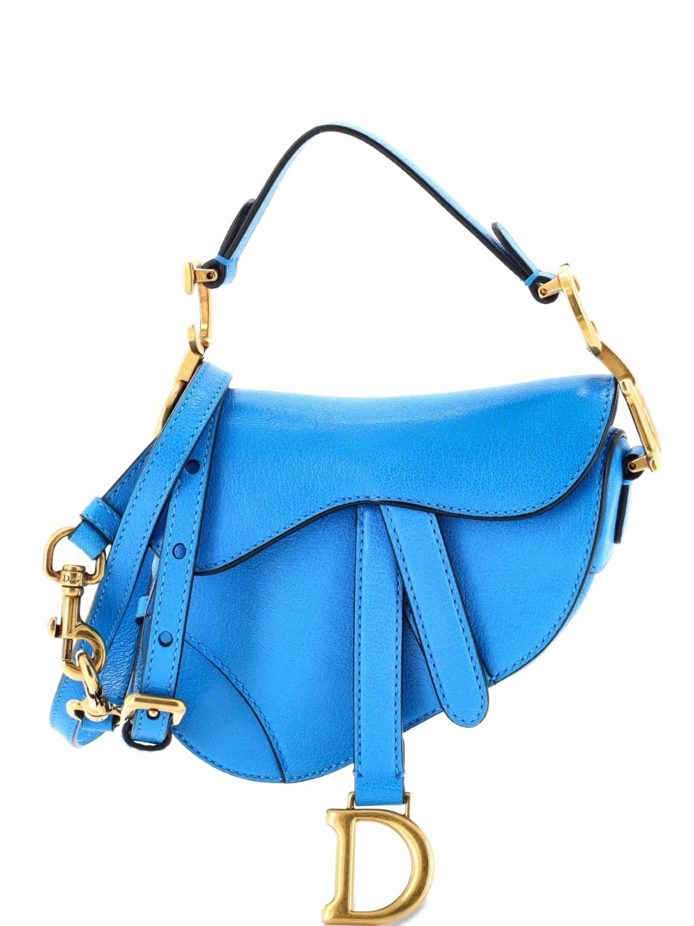 Saddle Handbag with Strap Leather Micro shoulder bag