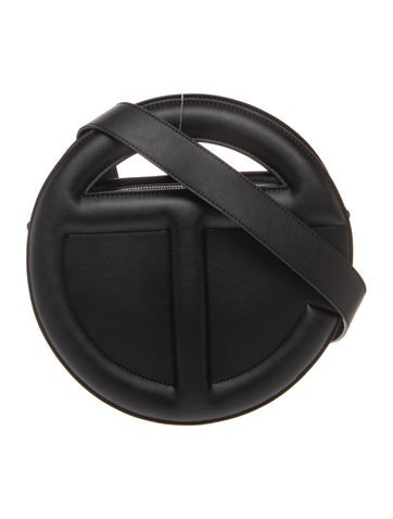Vegan Leather Round Black Circle Bag