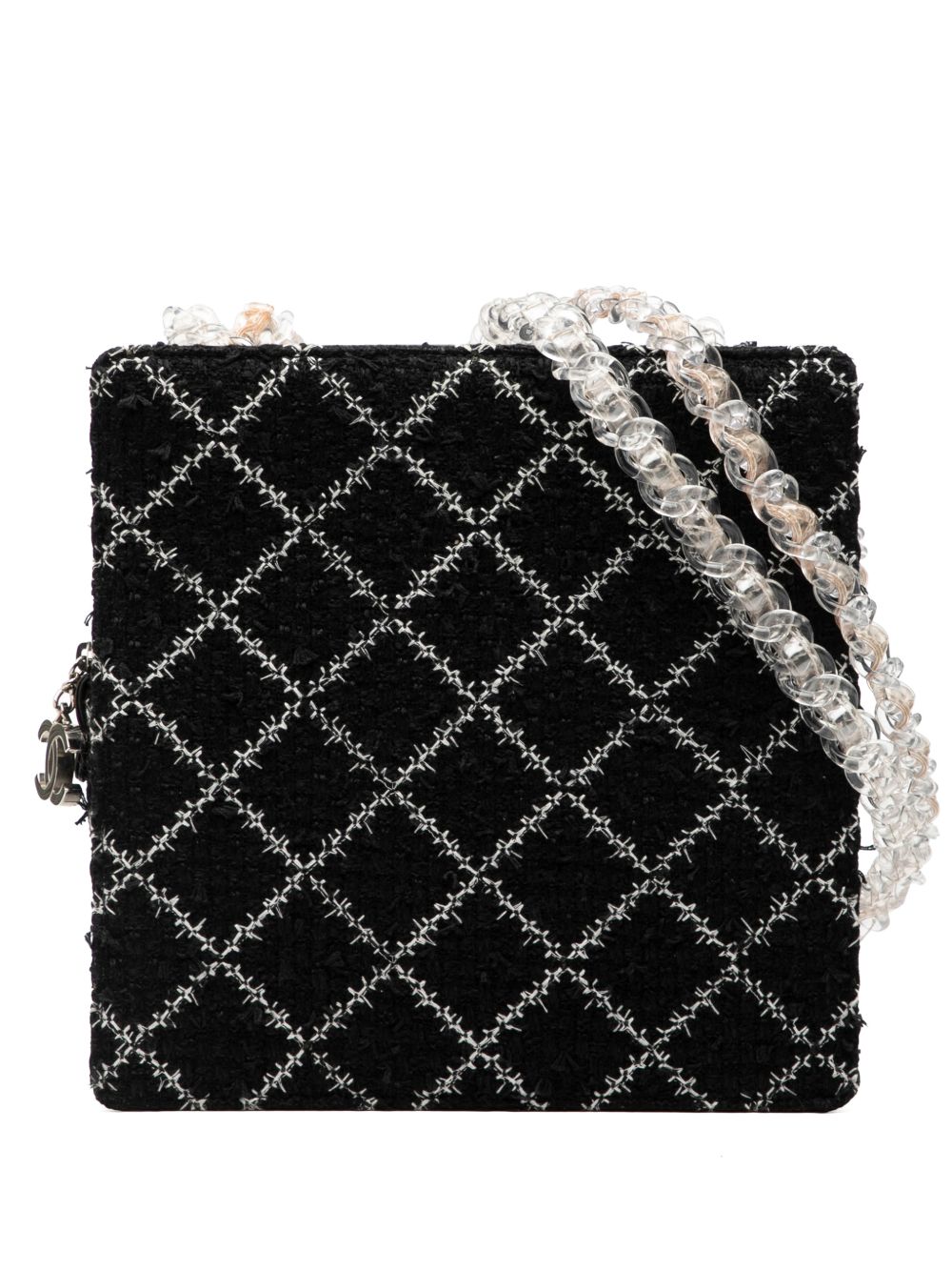 2016-2017 Tweed and Resin Zipped Chain Shopping Bag crossbody bag