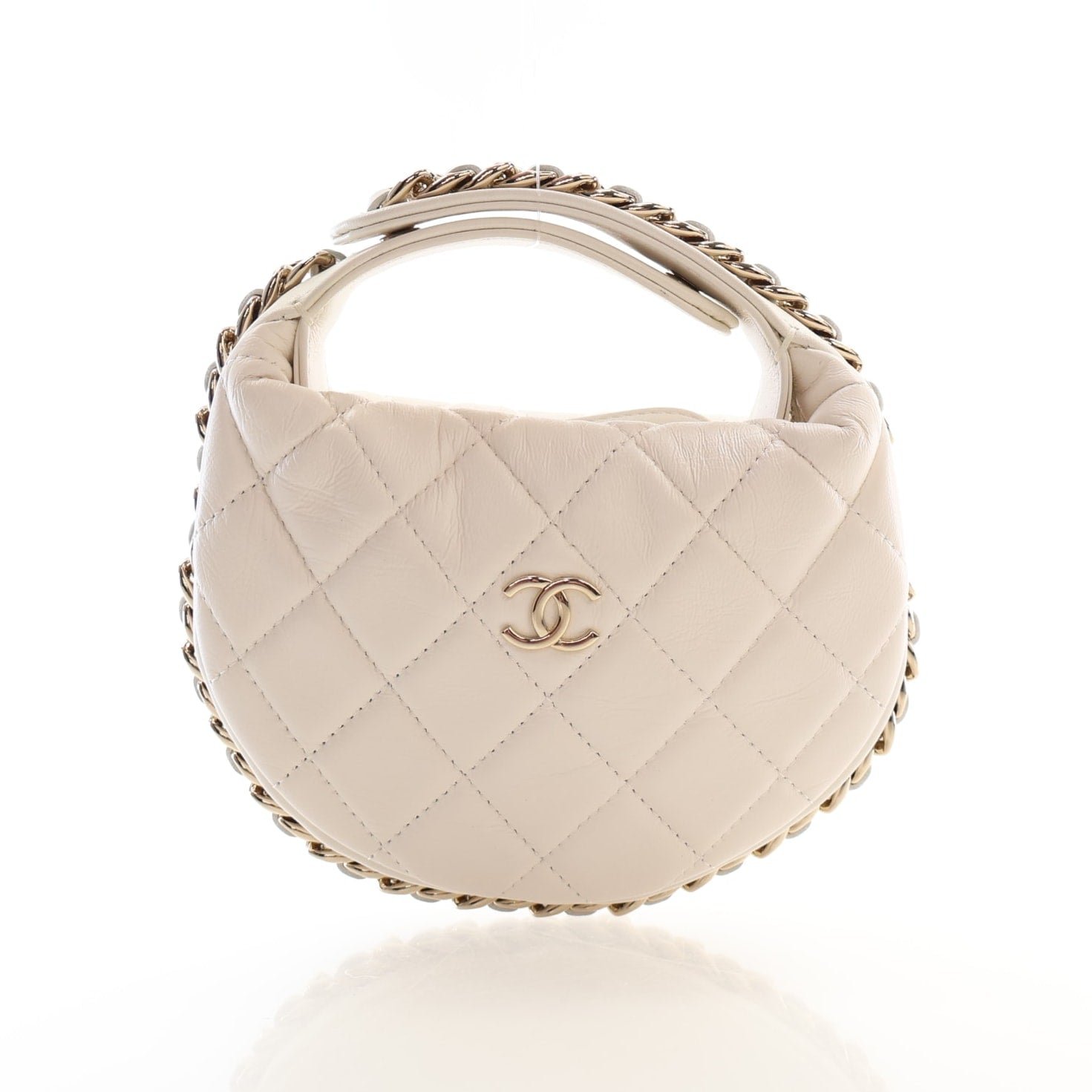 Chanel Small Lambskin Chain Around Pouch Hobo Bag
