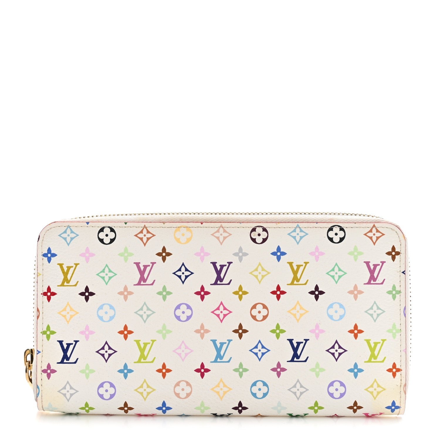 Louis Vuitton Monogram Multicolor Zippy Wallet White Litchi