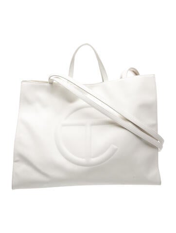 Telfar Vegan Leather Large White Shopping Bag Large