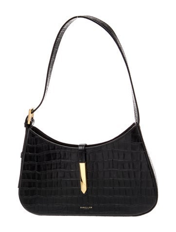 Embossed Leather Tokyo Croc-Effect Leather Shoulder