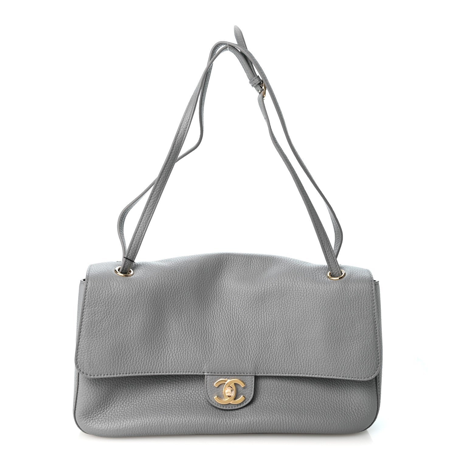 Chanel Grained Calfskin Small Souplissimo Maxi Flap Grey