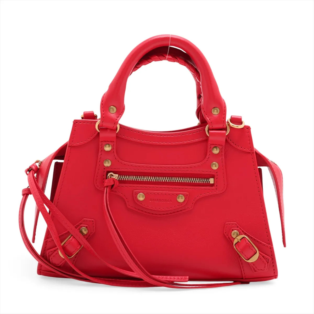 Balenciaga Mini Neo Classic City 638524 Leather 2 Way Handbag Red