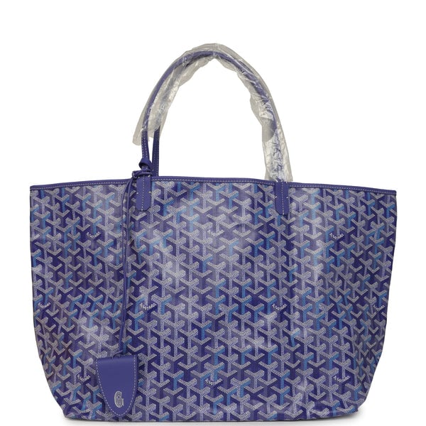 Goyard Goyardine Blueberry Purple Saint Louis GM Tote Palladium Hardware