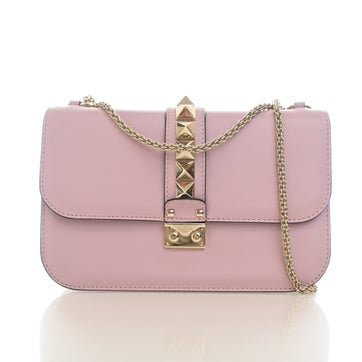 Calfskin Glam Lock Rockstud Flap Bag Medium